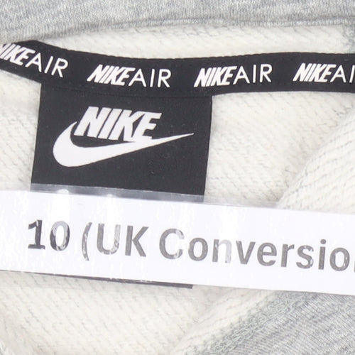 Nike Women’s Grey Hoodie UK 10 Pullover Relaxed Fit Logo Hoodie