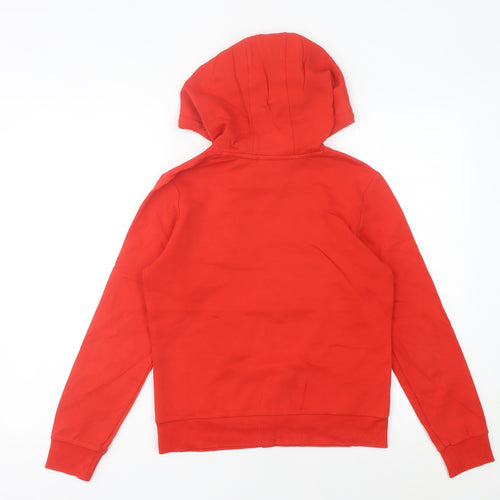 Fila White Line Women’s Red Hoodie UK 8 Logo Pullover Cotton Blend