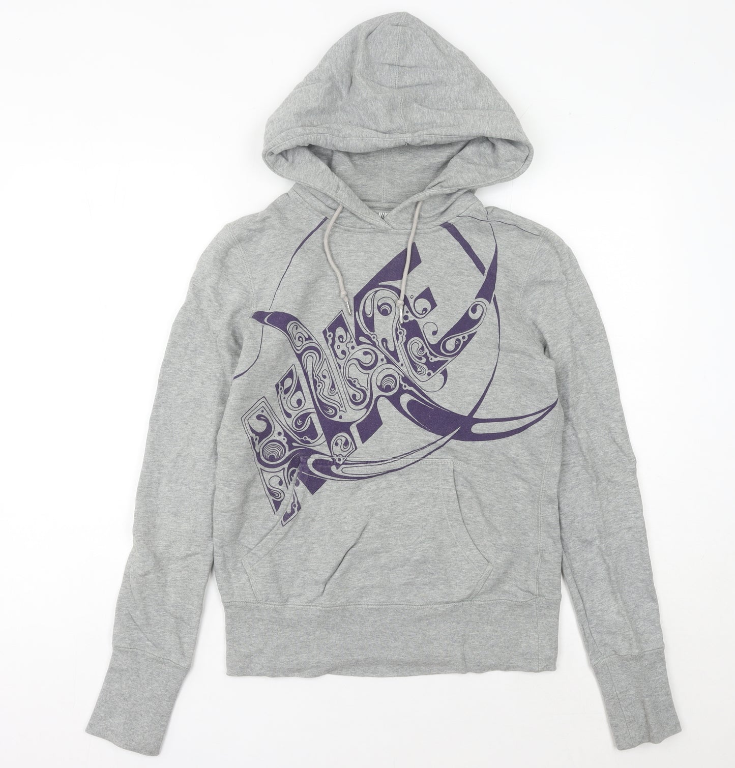 Nike Womens Grey Hoodie Size 8 Cotton Pullover Sportswear