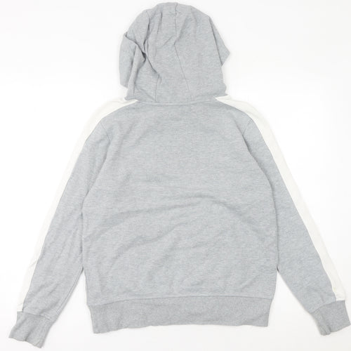 Skechers Womens Grey Hoodie Size 8 Pullover Logo Hooded Sweatshirt