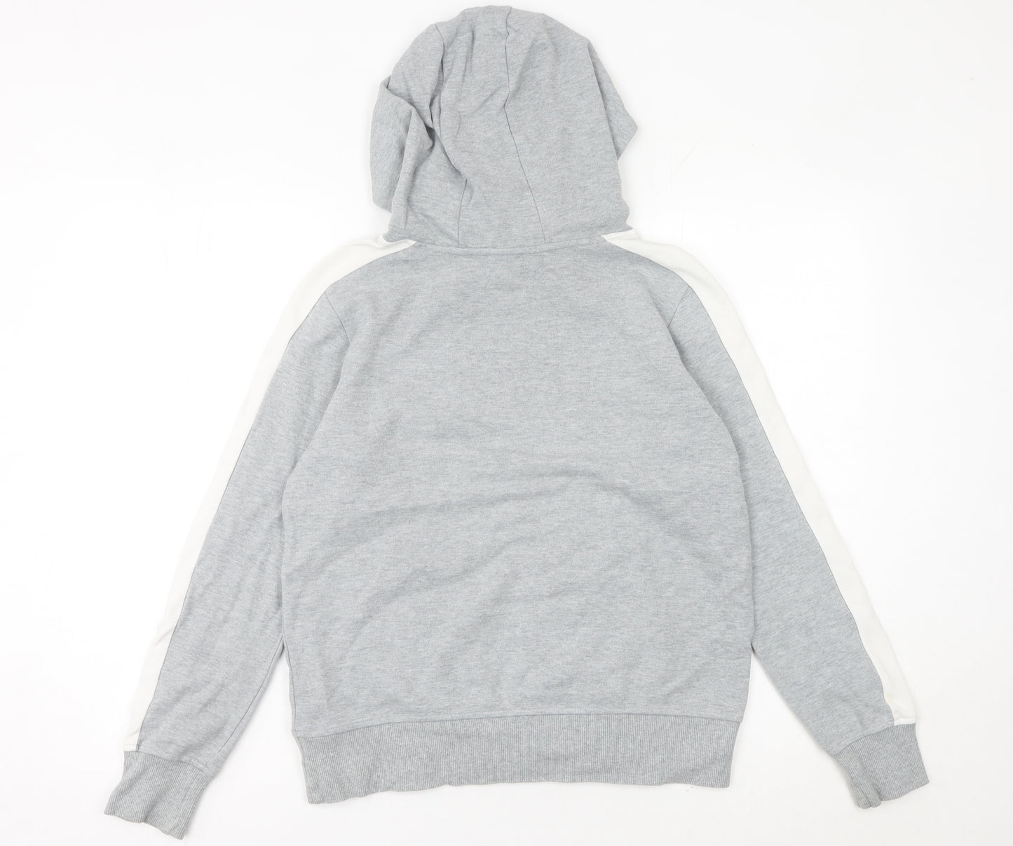 Skechers Womens Grey Hoodie Size 8 Pullover Logo Hooded Sweatshirt