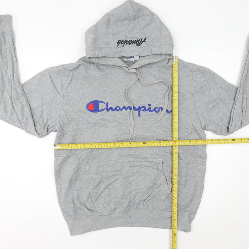 Champion Womens Grey Hoodie Size 14 Pullover Logo Sweatshirt