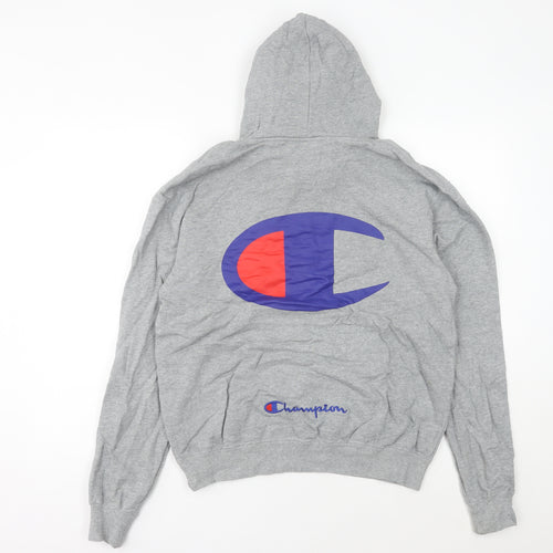 Champion Womens Grey Hoodie Size 14 Pullover Logo Sweatshirt