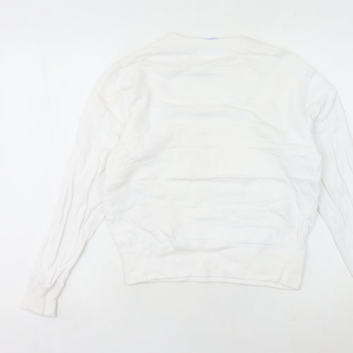 Champion Womens White XS Pullover Sweatshirt Logo Crew Neck
