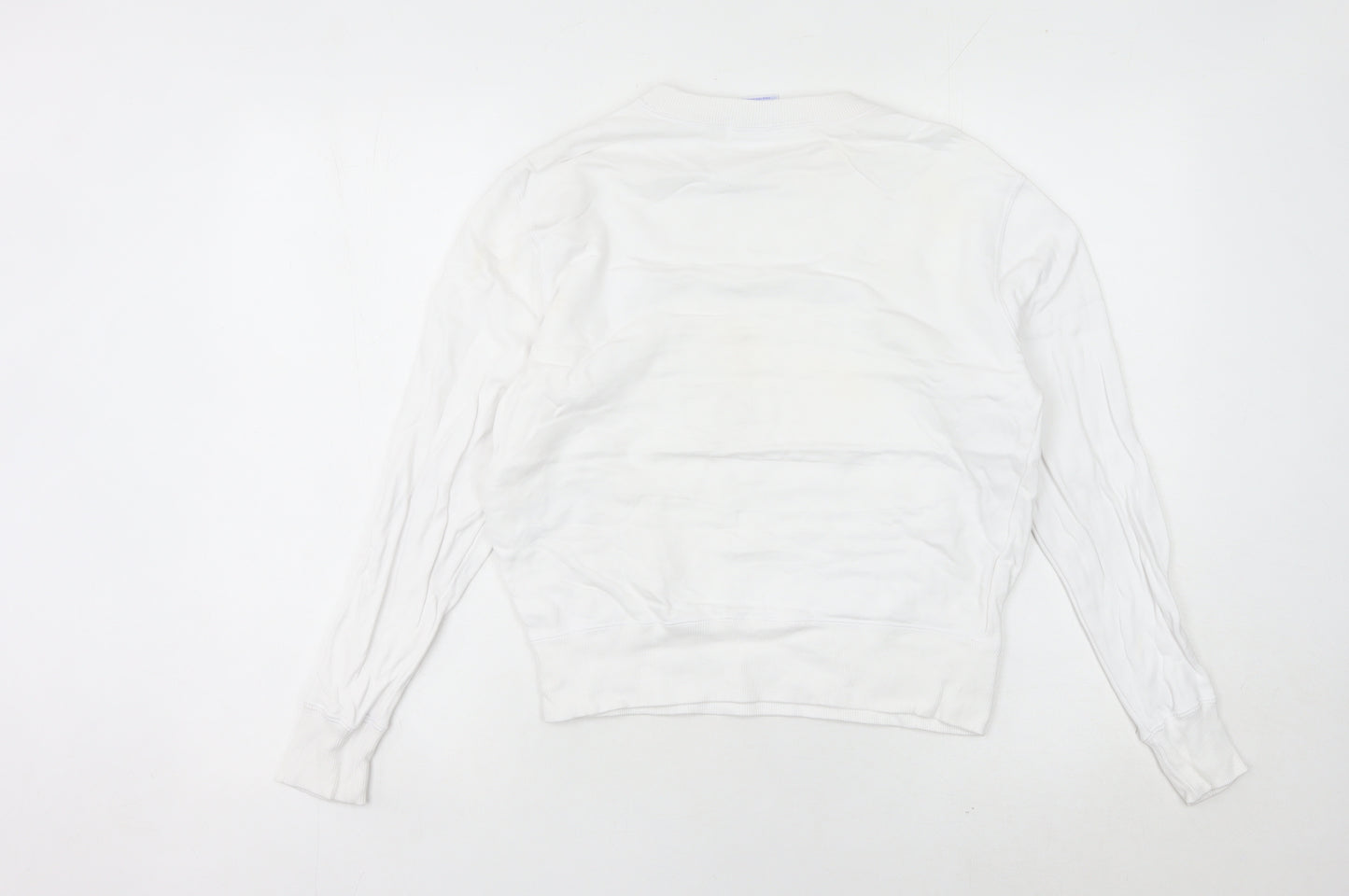Champion Womens White XS Pullover Sweatshirt Logo Crew Neck
