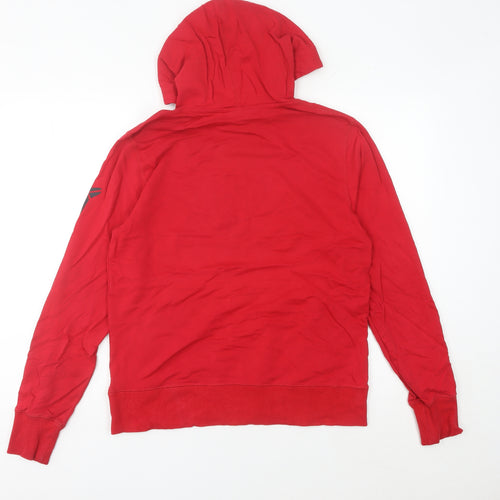 Nike Womens Red Hoodie UK Size 10 Pullover Logo Cotton Blend