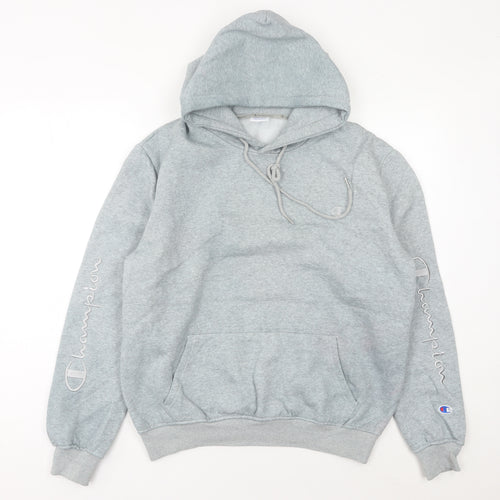 Champion Grey Pullover Hoodie Unisex Adults Size L Logo Sportswear
