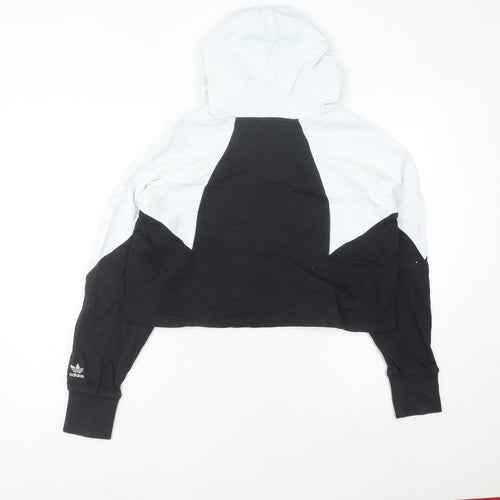 Adidas Womens Black White Pullover Hoodie Size 8 Colourblock Logo