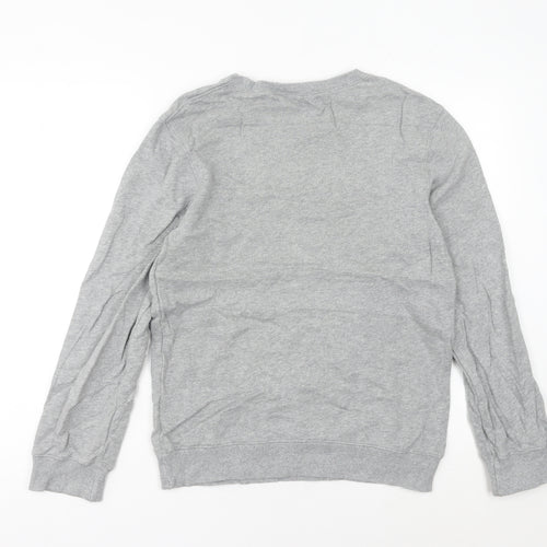 Champion Womens Grey Pullover Sweatshirt L Logo Athletic Casual