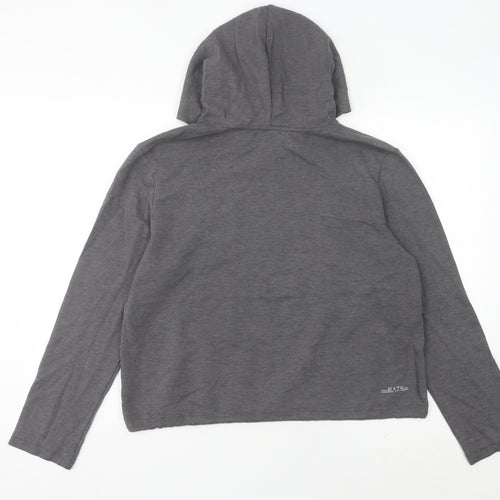 Skechers Womens Grey Hoodie Size 12 UK Pullover Long Sleeve