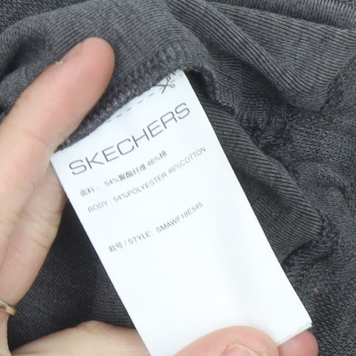 Skechers Womens Grey Hoodie Size 12 UK Pullover Long Sleeve