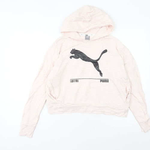 Puma Womens Pink Hoodie UK 10 Pullover Logo Sportswear