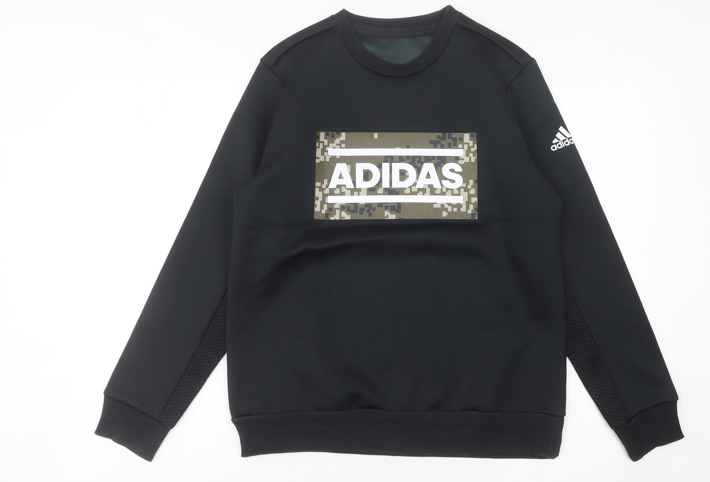 Adidas Women Black Camouflage Logo Sweatshirt Size 8 UK