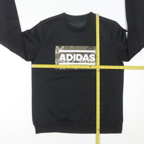 Adidas Women Black Camouflage Logo Sweatshirt Size 8 UK