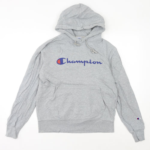 Champion Womens Grey Hoodie Size 14 Pullover Logo Sportswear
