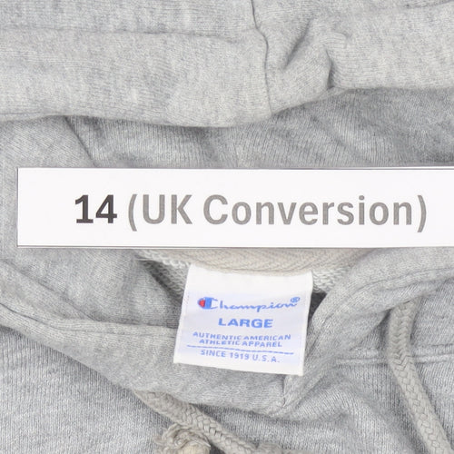 Champion Womens Grey Hoodie Size 14 Pullover Logo Sportswear