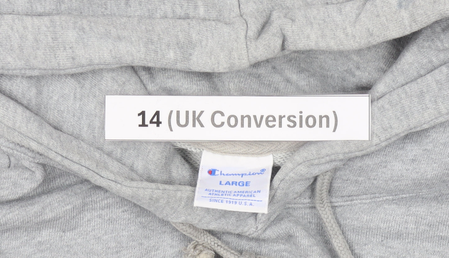 Champion Womens Grey Hoodie Size 14 Pullover Logo Sportswear