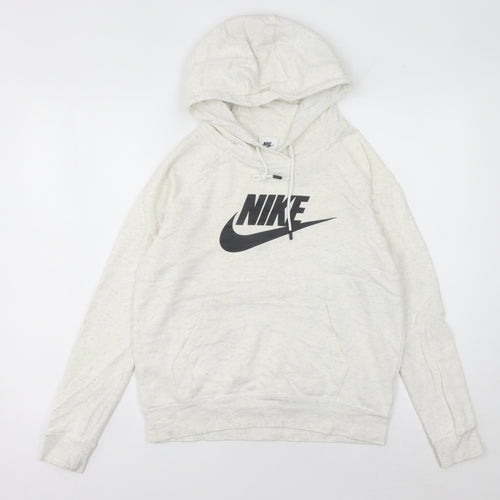 Nike Womens Ivory Pullover Hoodie Size 8 Regular Fit with Logo