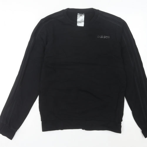 Adidas Womens Black Sweatshirt UK 10 Regular Fit Crew Neck