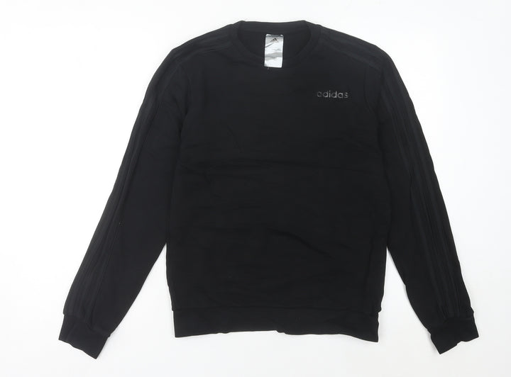 Adidas Womens Black Sweatshirt UK 10 Regular Fit Crew Neck