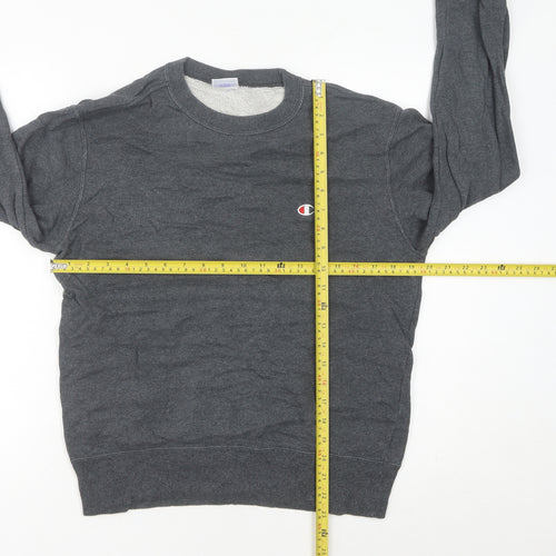 Champion Unisex Adults Grey M Pullover Sweatshirt Crew Neck Logo