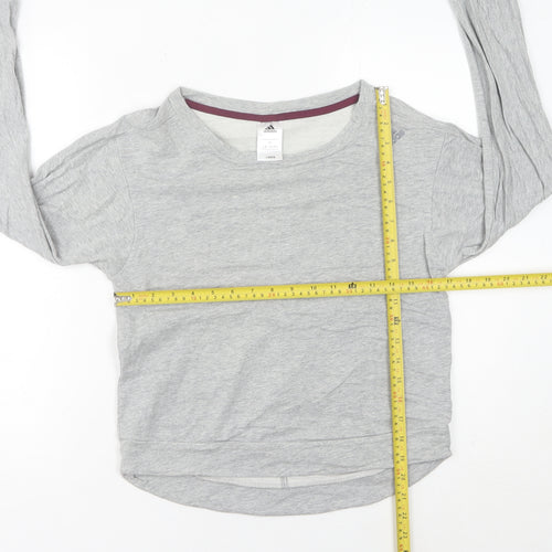Adidas Women’s Grey Sweatshirt Size 10 UK Long Sleeve Crew Neck Sports Top