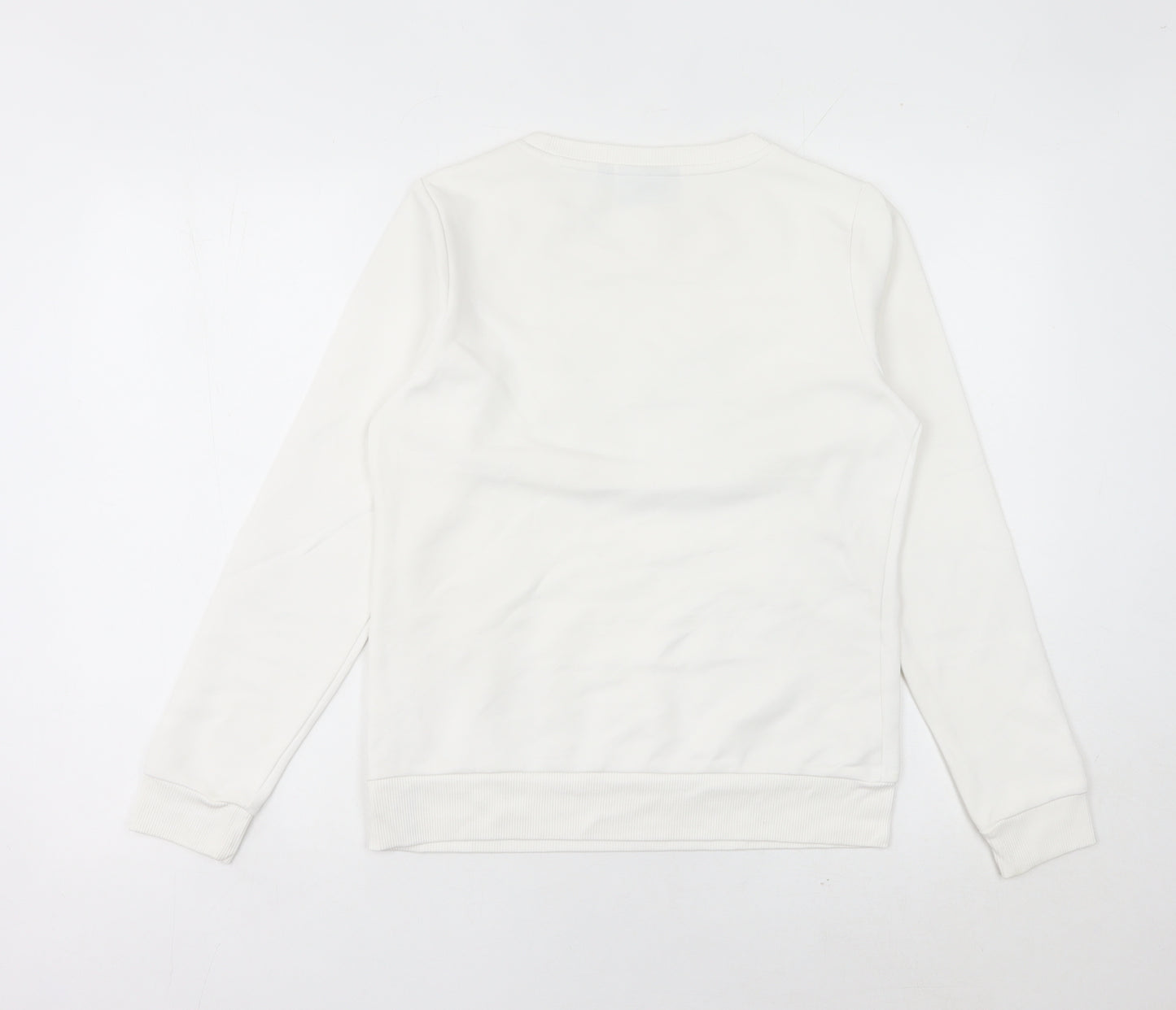 Fila Women’s White Logo Sweatshirt Size 10 UK Pullover Long Sleeve