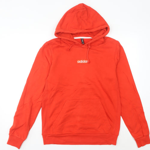 Adidas Women’s Red Hoodie Size 14 Pullover Cotton Blend Logo