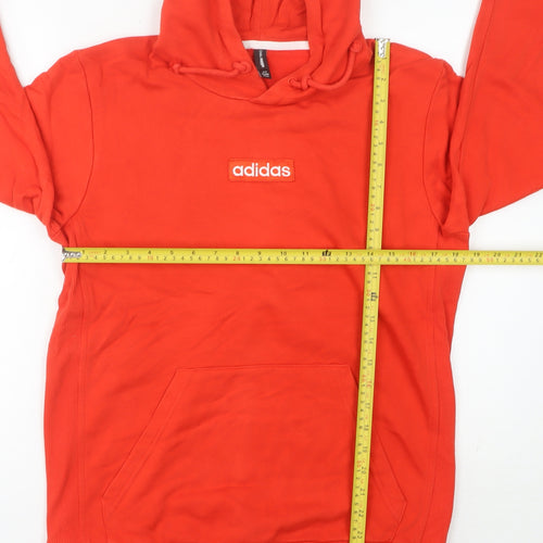 Adidas Women’s Red Hoodie Size 14 Pullover Cotton Blend Logo