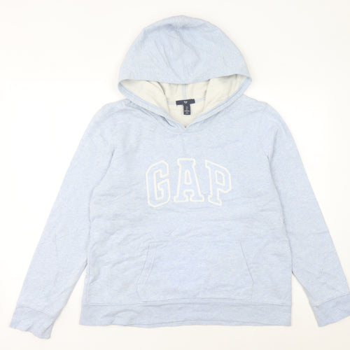 GAP Women’s Blue Pullover Hoodie L Logo Cotton Blend Casual