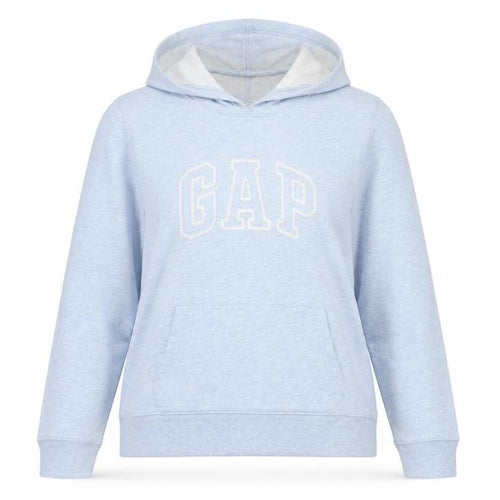 GAP Women’s Blue Pullover Hoodie L Logo Cotton Blend Casual