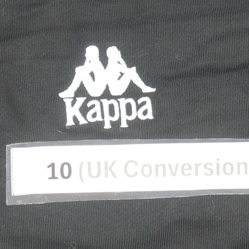 Kappa Womens Black Hoodie Size 10 Lace Up Logo Sportswear