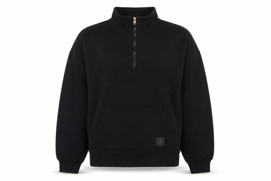 Front view of Jordan women’s black, size UK 6, pullover 1/2 zip sweatshirt