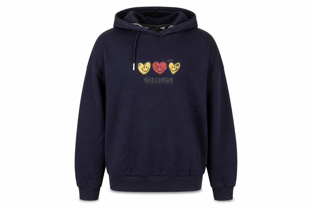 Skechers Women’s Blue Pullover Hoodie Size 10 Long Sleeve Graphic
