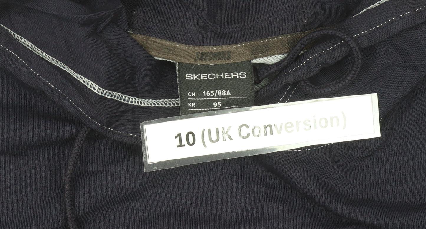 Skechers Women’s Blue Pullover Hoodie Size 10 Long Sleeve Graphic