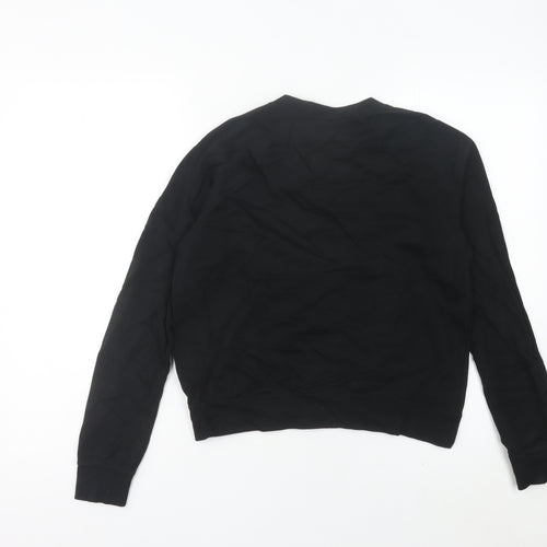 Nike Womens Black Logo Sweatshirt Size UK 6 Cotton Blend