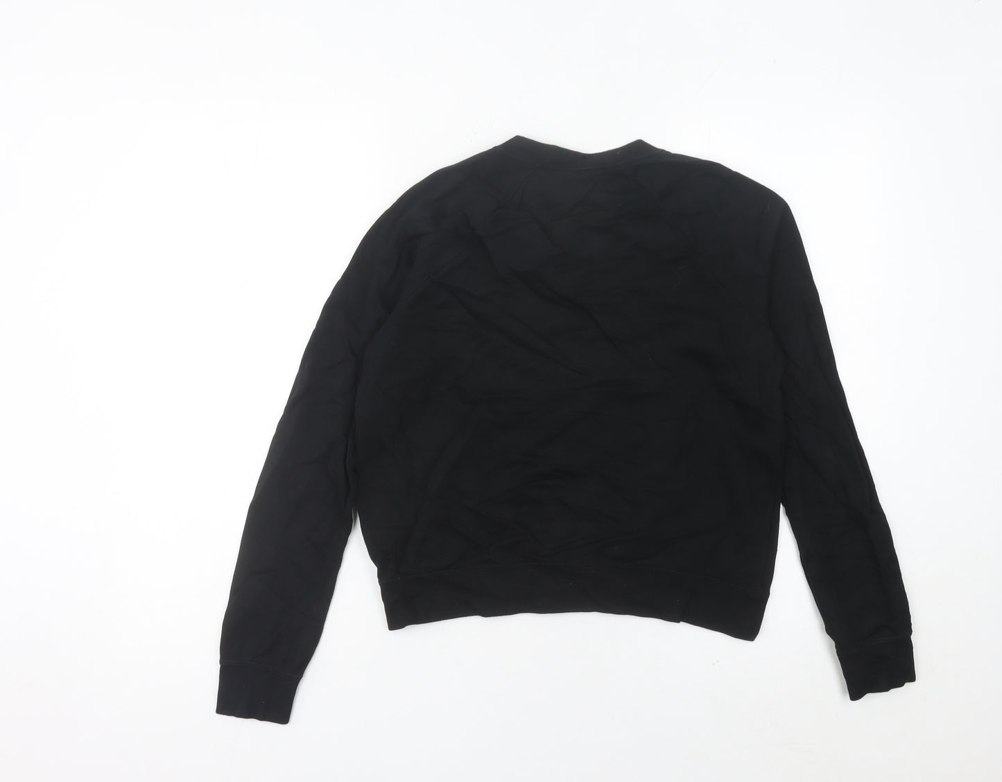 Nike Womens Black Logo Sweatshirt Size UK 6 Cotton Blend