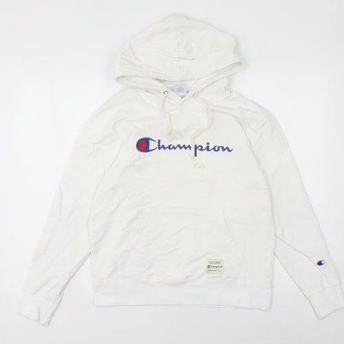 Champion Women's White Pullover Hoodie Medium Logo Sportswear