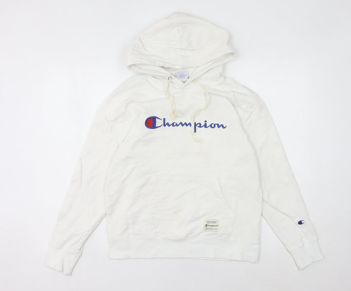 Champion Women's White Pullover Hoodie Medium Logo Sportswear
