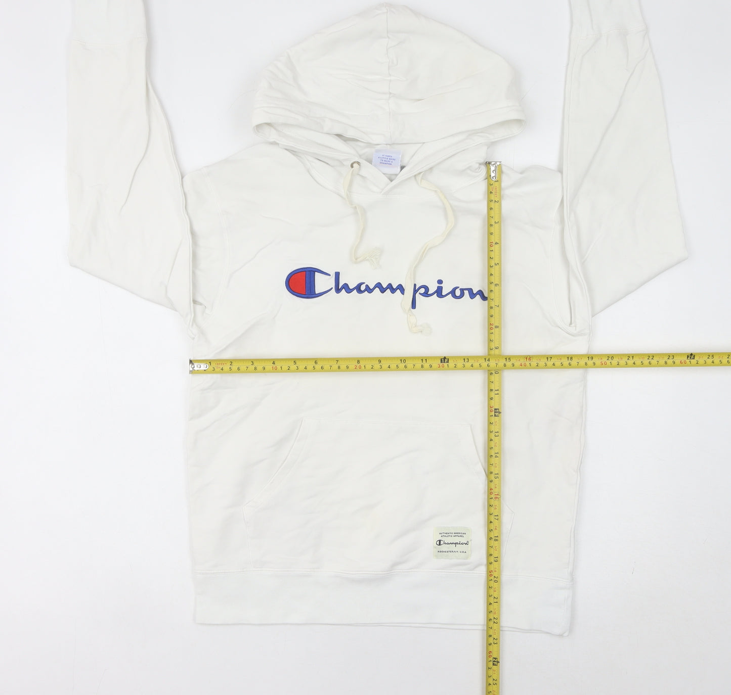 Champion Women's White Pullover Hoodie Medium Logo Sportswear