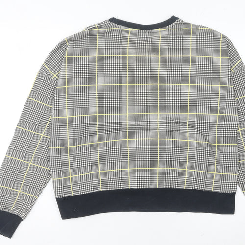 Puma Womens Multicoloured Check Sweatshirt Size 12 Long Sleeve Crew Neck