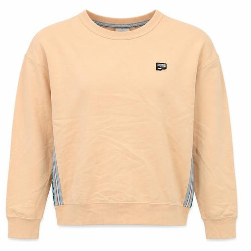 Puma Womens Beige Sweatshirt Size 12 UK Cotton Blend Crew Neck