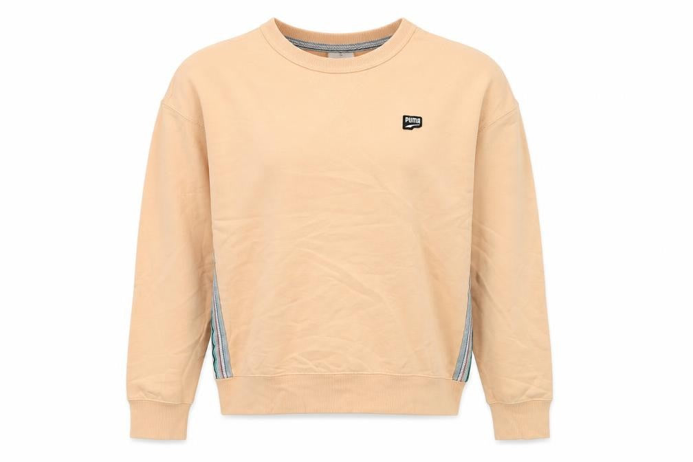Puma Womens Beige Sweatshirt Size 12 UK Cotton Blend Crew Neck