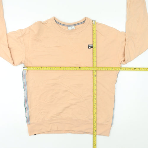 Puma Womens Beige Sweatshirt Size 12 UK Cotton Blend Crew Neck