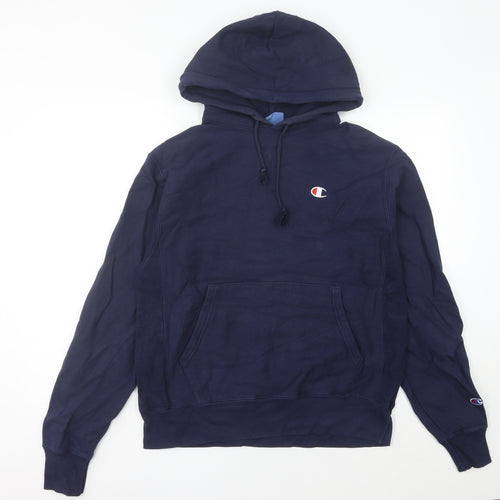 Champion Unisex Blue Pullover Hoodie Medium Logo Sportswear
