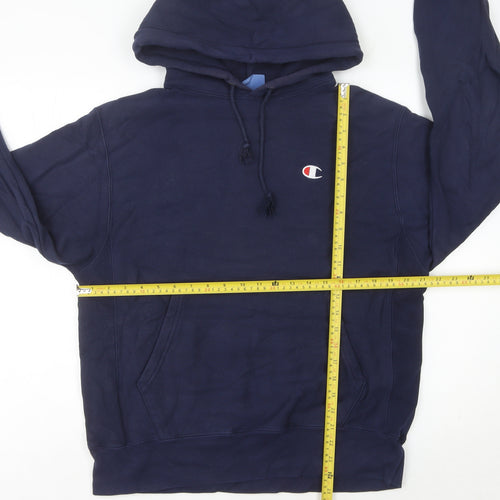 Champion Unisex Blue Pullover Hoodie Medium Logo Sportswear