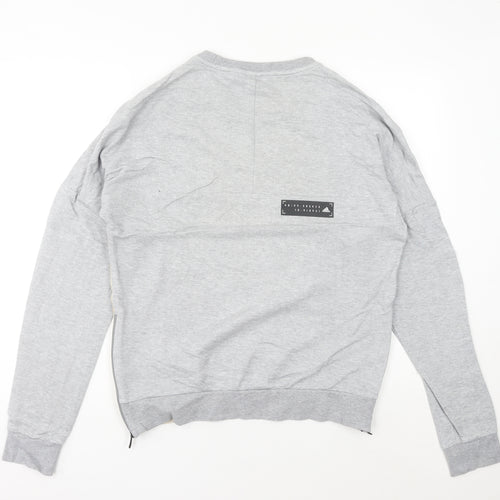 Adidas Womens Grey Beige Sweatshirt Size 14 Pullover Raglan