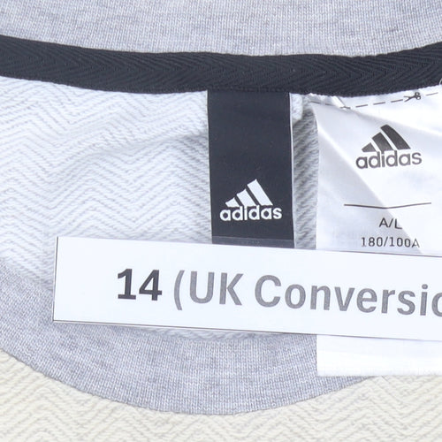 Adidas Womens Grey Beige Sweatshirt Size 14 Pullover Raglan