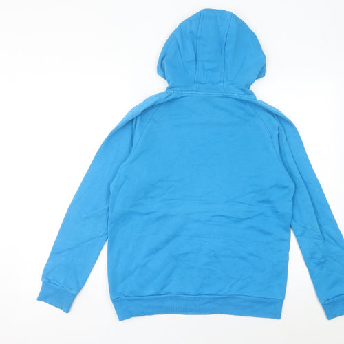 Adidas Womens Blue Hoodie UK 8 Pullover Cotton Blend Sportswear