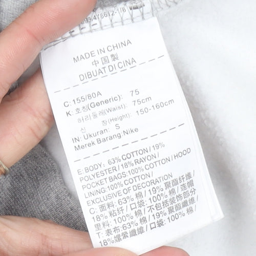 Nike Womens Grey Size 6 Pullover Hoodie Sweatshirt Logo Sportswear